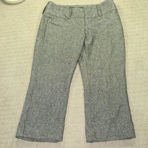 Express Editor Size 0 Black White Tweed Wool Blend Fully Lined Cuffed Pants